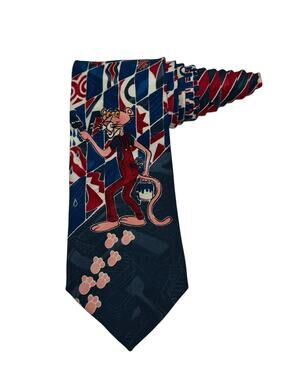Vintage 1993 The Pink Panther Wet Print Cartoon Novelty Necktie Polyester